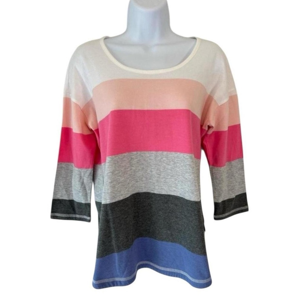 Preppy Twee Garden Girl T by Talbots Colorblock Petite Pastel Top